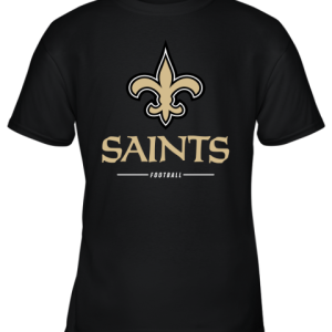Orleans Saints NFL Pro Line Black Team Lockup Youth T-Shirt –