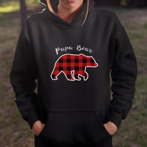 PAPA BEAR Men Red Plaid Christmas Pajama Family Dad T Shirt Itees Global 4