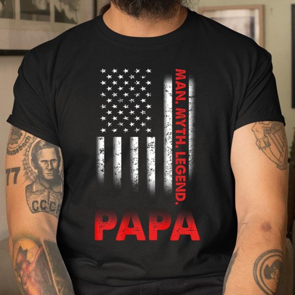 Papa Man Myth Legend T Shirt Vintage For Mens Dad Father T Shirt  Itees Global