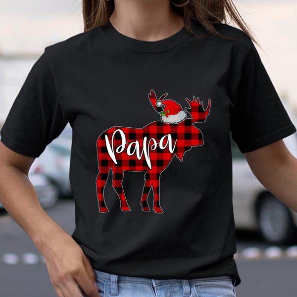 Papa Moose Red Plaid Buffalo Hat Santa PJs For Father Daddy T Shirt  Itees Global