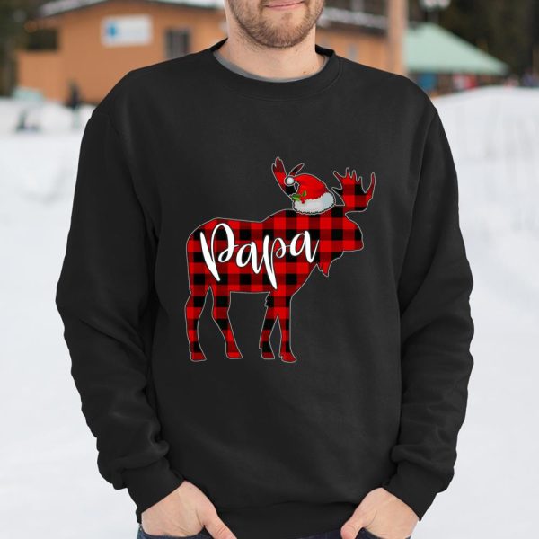 Papa Moose Red Plaid Buffalo Hat Santa PJs For Father Daddy T Shirt  Itees Global