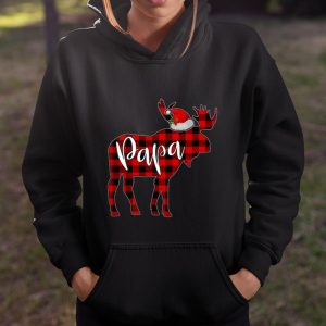 Papa Moose Red Plaid Buffalo Hat Santa PJs For Father Daddy T Shirt Itees Global 4