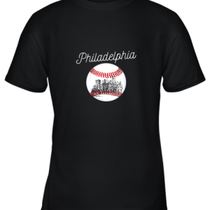 Philadelphia Baseball Philly Tshirt Ball and Skyline Design Youth T-Shirt –