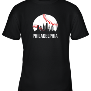 Philadelphia Downtown Baseball Philly Skyline Youth T-Shirt –