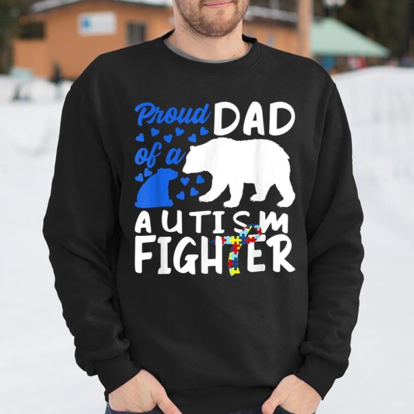 Proud Dad Of A Autism Fighter Awareness Puzzle Piece Ribbon T Shirt  Itees Global