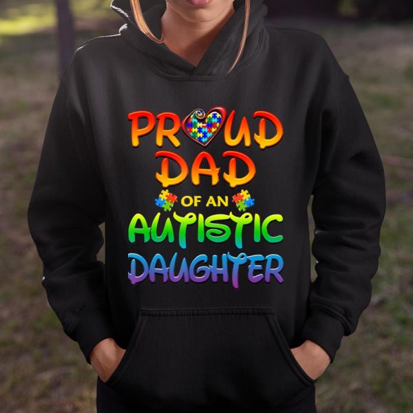 Proud Dad Of Autistic Daughter Autism Awareness T Shirt  Itees Global