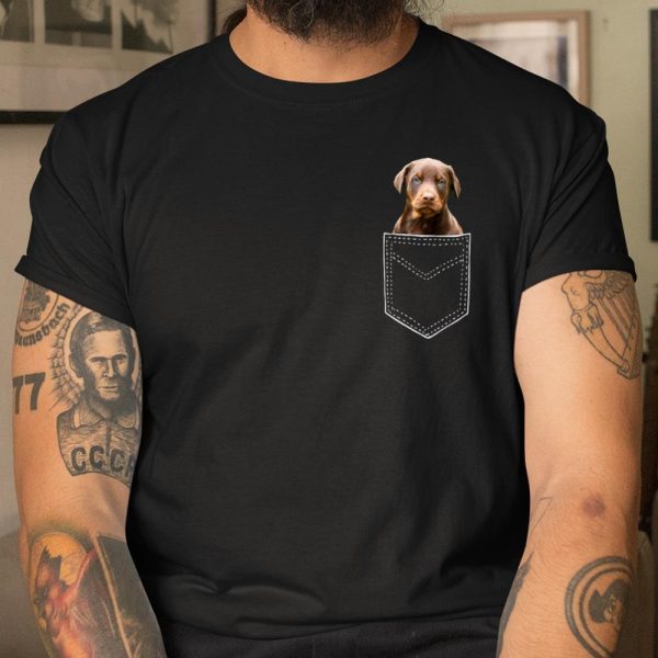 Red Doberman Pinscher in Pocket Funny Dobie Mom Dad Kid Gift T Shirt.X6SNT9ULCM T Shirt  Itees Global