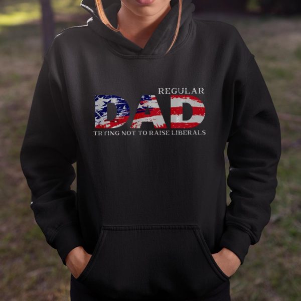 Regular Dad Trying Not To Raise Liberals US Flag T Shirt  Itees Global