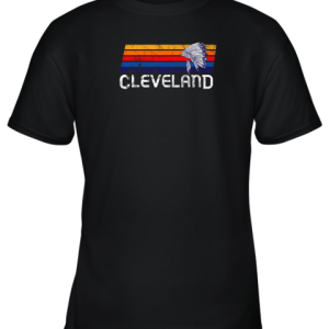 Retro Cleveland Shirt Native American Baseball Skyline Youth T-Shirt –