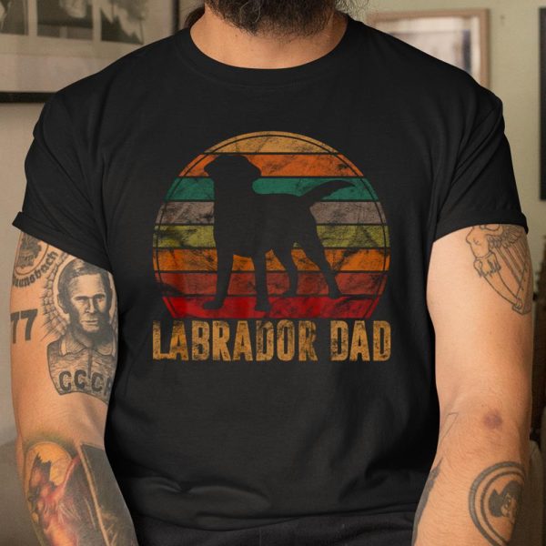 Retro Labrador Dad Gift Dog Daddy Golden Black Lab Father T Shirt  Itees Global