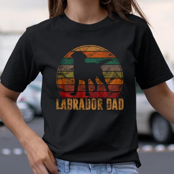 Retro Labrador Dad Gift Dog Daddy Golden Black Lab Father T Shirt  Itees Global