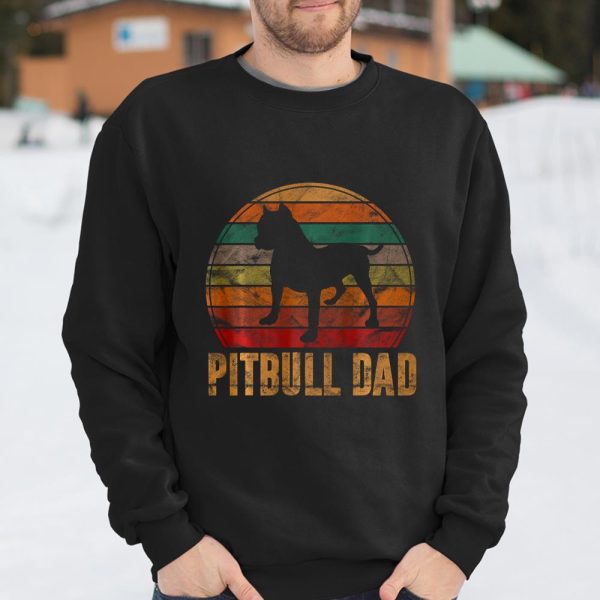 Retro Pitbull Dad Gift Dog Lover Pet Daddy Pit bull Father T Shirt  Itees Global