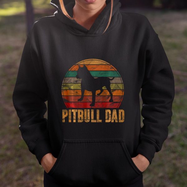 Retro Pitbull Dad Gift Dog Lover Pet Daddy Pit bull Father T Shirt  Itees Global