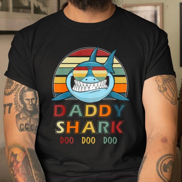 Retro Vintage Daddy Shark Tshirt gift for Father T Shirt  Itees Global