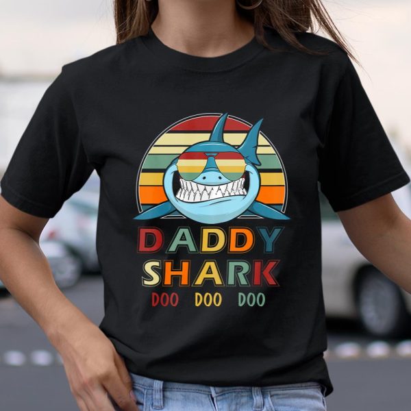 Retro Vintage Daddy Shark Tshirt gift for Father T Shirt  Itees Global