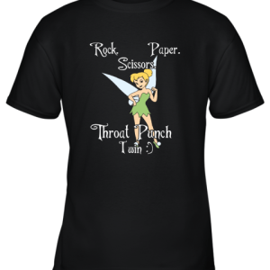 Rock Paper Scissors Throat Punch I Win Tinker Bell Youth T-Shirt –