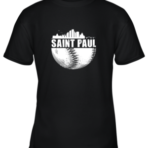 Saint Paul Skyline City Baseball Shirt Souvenir Skyline Youth T-Shirt –