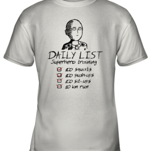 Saitama Daily List Superhero Training 100 Squats Push ups Youth T-Shirt –