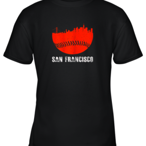 San Francisco Baseball Downtown Skyline For Fan Youth T-Shirt –