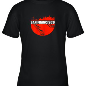 San Francisco Baseball Downtown Skyline Gift Youth T-Shirt –