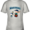 Seatlle Mariners Let’s Play Baseball Together Snoopy MLB Youth T-Shirt –