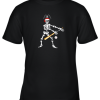 Skeleton Pirate Floss Dance With Baseball Shirt Halloween Youth T-Shirt –