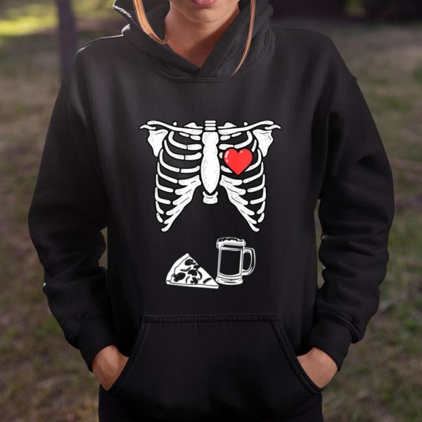 Skeleton Pregnancy Pizza Beer Xray Funny Halloween Soon Dad T Shirt  Itees Global