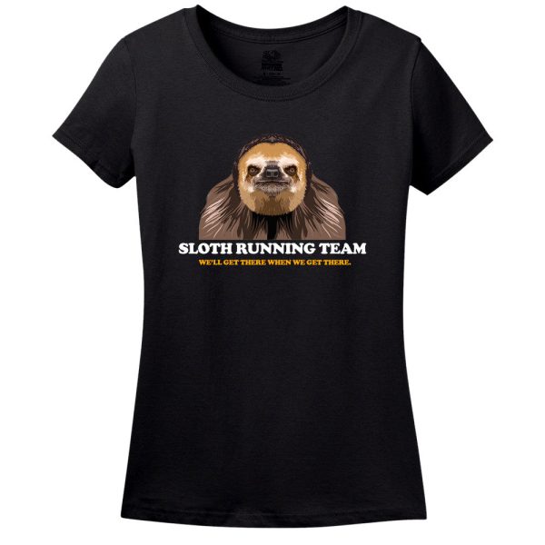 Sloth Running Team Men’s Or Women’s Black Shirt