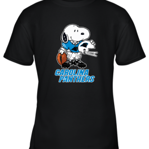 Snoopy A Strong And Proud Carolina Panthers Player NFL Youth T-Shirt –