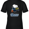 Snoopy A Strong And Proud Los Angeles Rams Player NFL Youth T-Shirt –