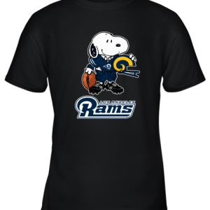 Snoopy A Strong And Proud Los Angeles Rams Player NFL Youth T-Shirt –