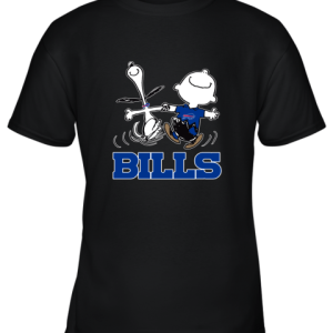 Snoopy And Charlie Brown Happy Buffalo Bills Fans Youth T-Shirt –
