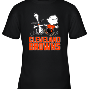 Snoopy And Charlie Brown Happy Cleveland Browns Fans Youth T-Shirt –