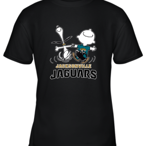 Snoopy And Charlie Brown Happy Jacksonville Jaguars Fans Youth T-Shirt –