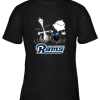 Snoopy And Charlie Brown Happy Los Angeles Rams Fans Youth T-Shirt –