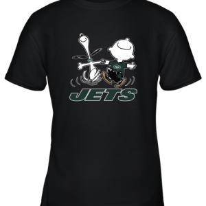 Snoopy And Charlie Brown Happy New York Jets Fans Youth T-Shirt –