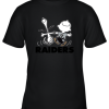 Snoopy And Charlie Brown Happy Oakland Raiders Fans Youth T-Shirt –