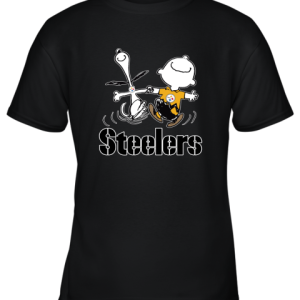 Snoopy And Charlie Brown Happy Pittsburgh Steelers Fans Youth T-Shirt –
