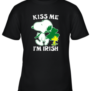 Snoopy And Woodstock Kiss Me I’m Irish St. Patrick’s Day Youth T-Shirt –