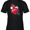 Snoopy And Woodstock Resting On Kansas City Chiefs Helmet Youth T-Shirt –