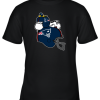 Snoopy And Woodstock Resting On New Englands Patriots Helmet Youth T-Shirt –