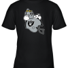Snoopy And Woodstock Resting On Oakland Raiders Helmet Youth T-Shirt –