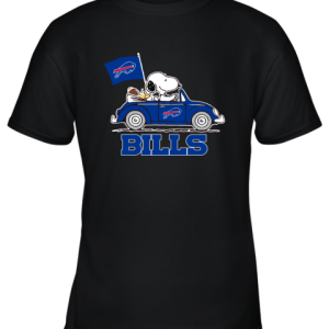 Snoopy And Woodstock Ride The Buffalo Bills Car NFL Youth T-Shirt –