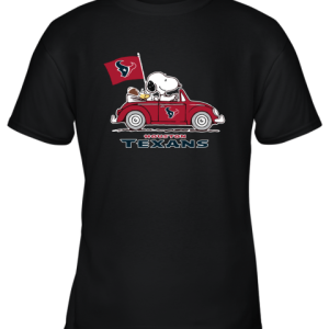 Snoopy And Woodstock Ride The Houston Texans Car NFL Youth T-Shirt –