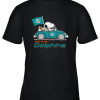 Snoopy And Woodstock Ride The Miami Dolphins Car NFL Youth T-Shirt –