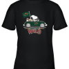 Snoopy And Woodstock Ride The Minnesota Wilds Car NHL Youth T-Shirt –