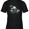 Snoopy And Woodstock Ride The New York Jets Car NFL Youth T-Shirt –