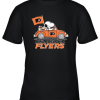 Snoopy And Woodstock Ride The Philadelphia Flyers Car NHL Youth T-Shirt –