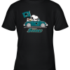 Snoopy And Woodstock Ride The San Jose Sharks Car NHL Youth T-Shirt –