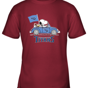 Snoopy And Woodstock Ride The Tennessee Titans Car NFL Youth T-Shirt –